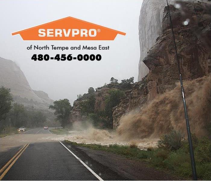 A flash flood is shown in Arizona. 